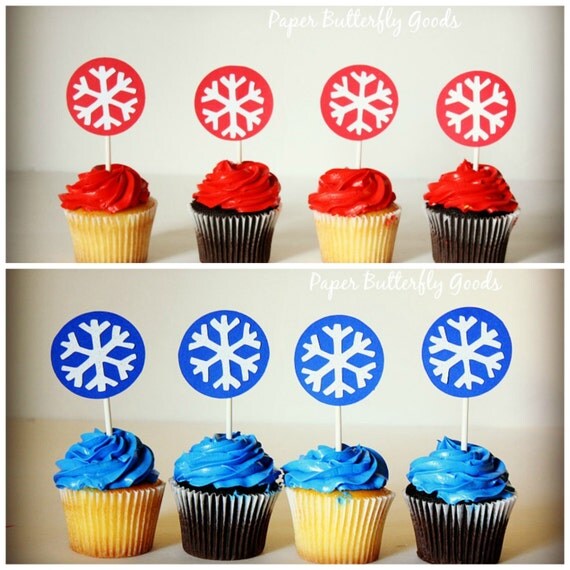 Items similar to Snowflake Topper, Christmas Cupcake Topper, Winter