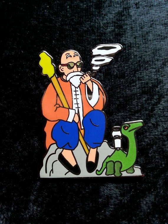 Smoking Master Roshi Hat Pin not dabs weed 710 by LegalLeafDesigns