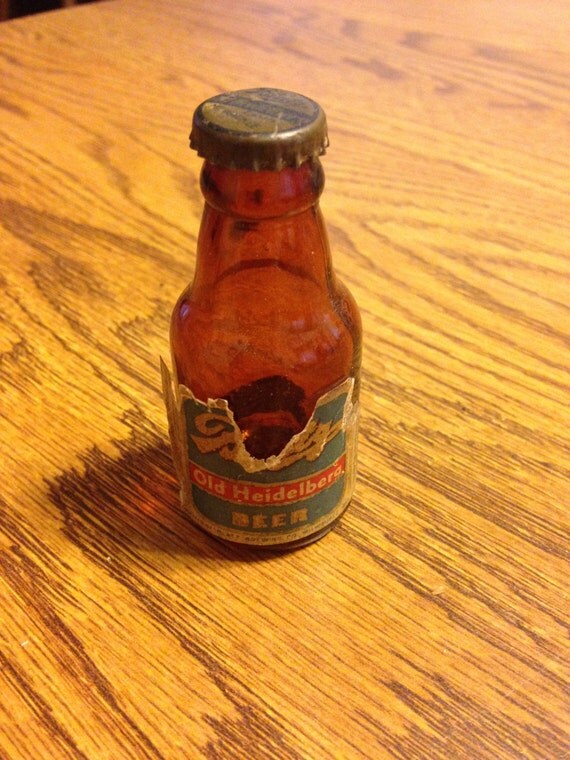 Vintage Blatz Old Heidelberg Mini Beer Bottle by LoveAndJoyVintage