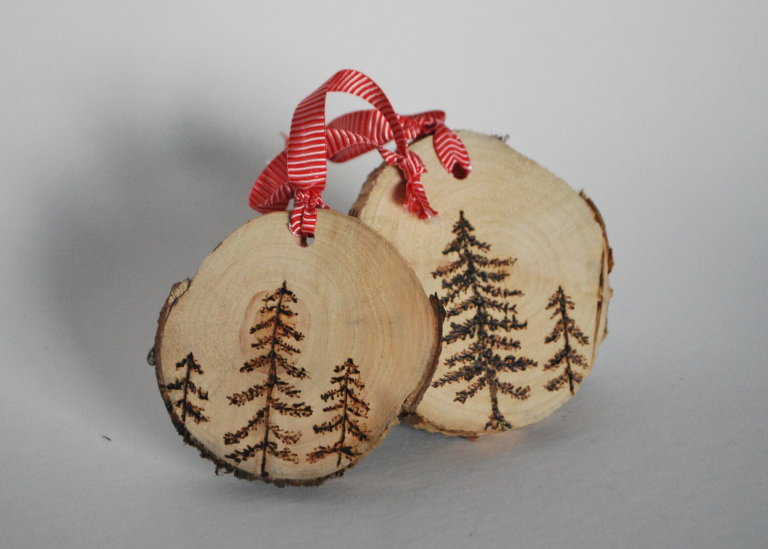 Holiday Wood Burned Tree Ornament