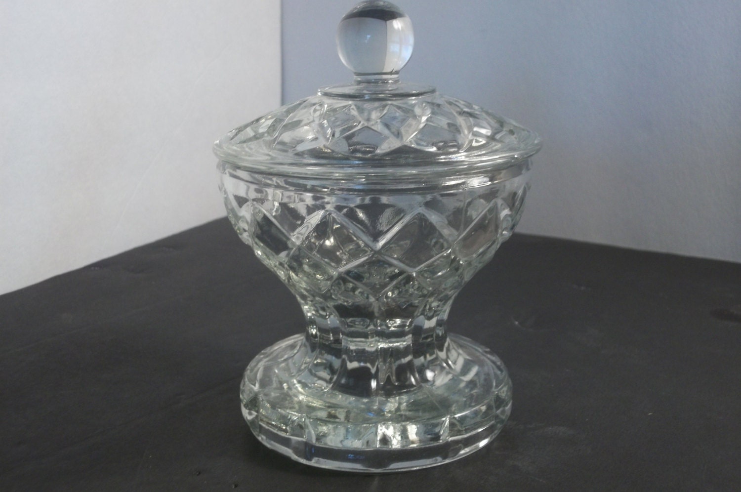 Crystal Pedestal Candy Dish Collectible by VintageCastaways