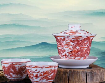 Unique Crafted Chinese Tea Set Porcelain by C