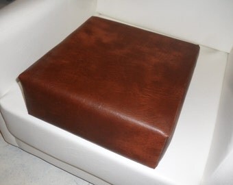 Booster Seat Cushion Upholstered In A Premium Chestnut Faux Leather