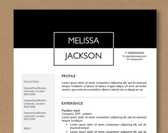 Professional CV resume - editable a nd printable template. Includes ...
