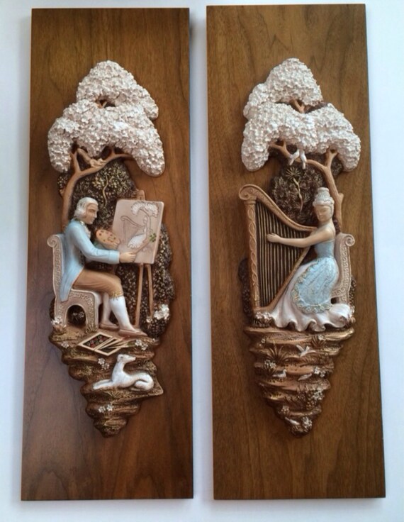 Two Large Vintage Girotti Sculptured Art 1960's High