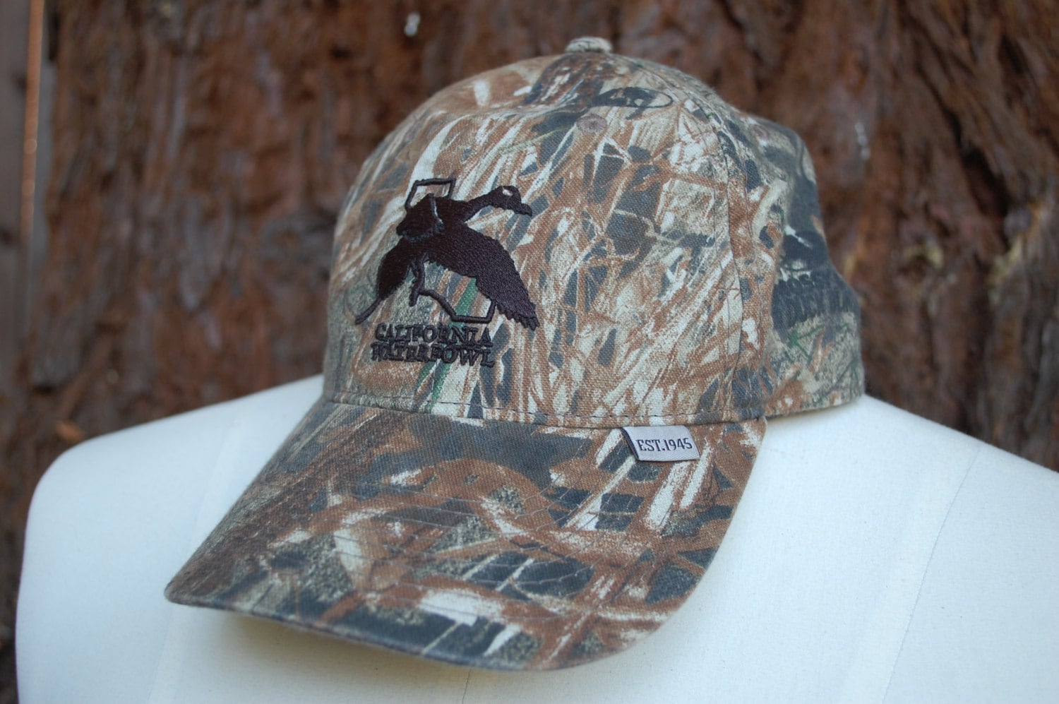 California Waterfowl Cap Duck Hat Khaki Camo Embroidered