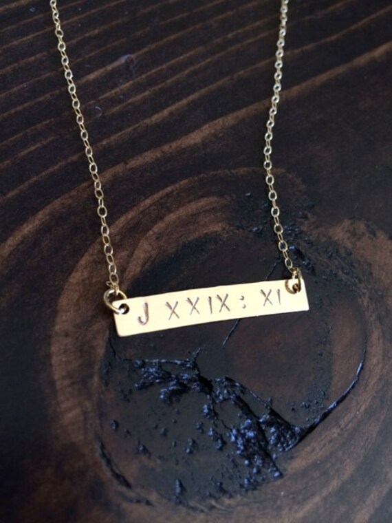 Customizable Gold Bar Necklace Gold Bar by BootsAndArrows on Etsy