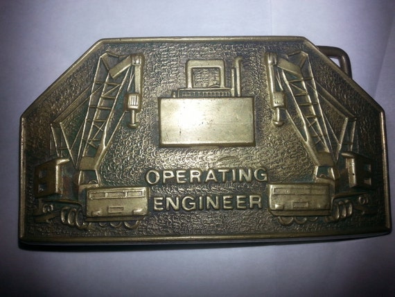 Vintage Operating Engineer Belt Buckle Solid by RhoadsVintage