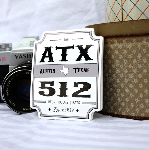 Austin Texas Vinyl Sticker Decal 512 ATX Stickers by AbisCustomArt