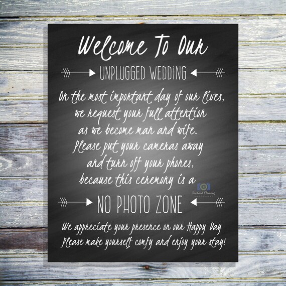 Download Items similar to Unplugged Wedding Ceremony Sign - Wedding ...