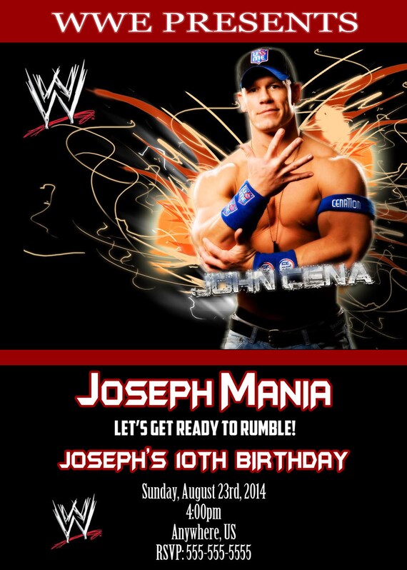 Free Printable John Cena Birthday Invitations 1