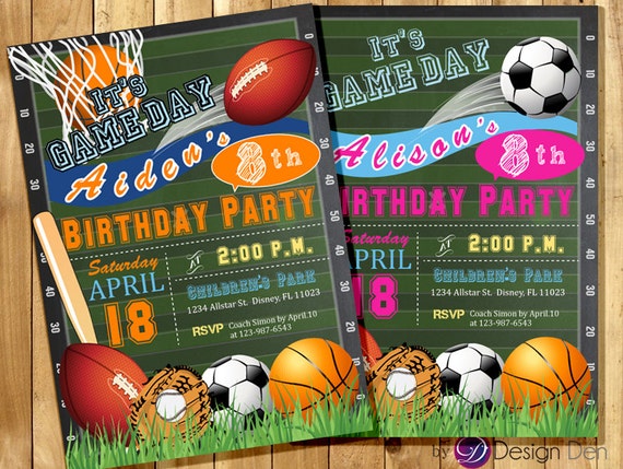 Sports Themed Birthday Invitation Wording 4