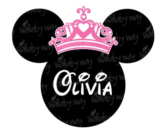 Minnie with Princess Crown Printable Iron On Transfer or Use