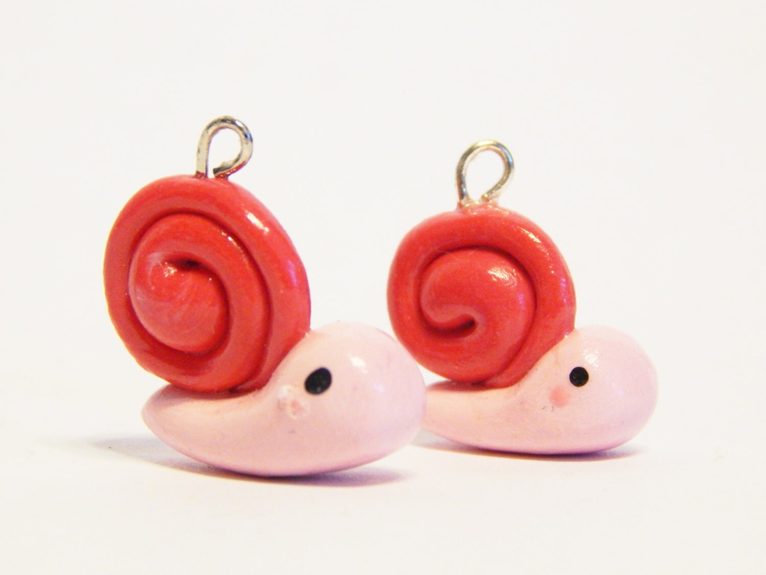 Matching Couple Jewelry Polymer Clay Snail by