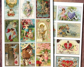 Vintage Victorian Valentines Decoupage / cherubs /sticker- decoupage decal No.3