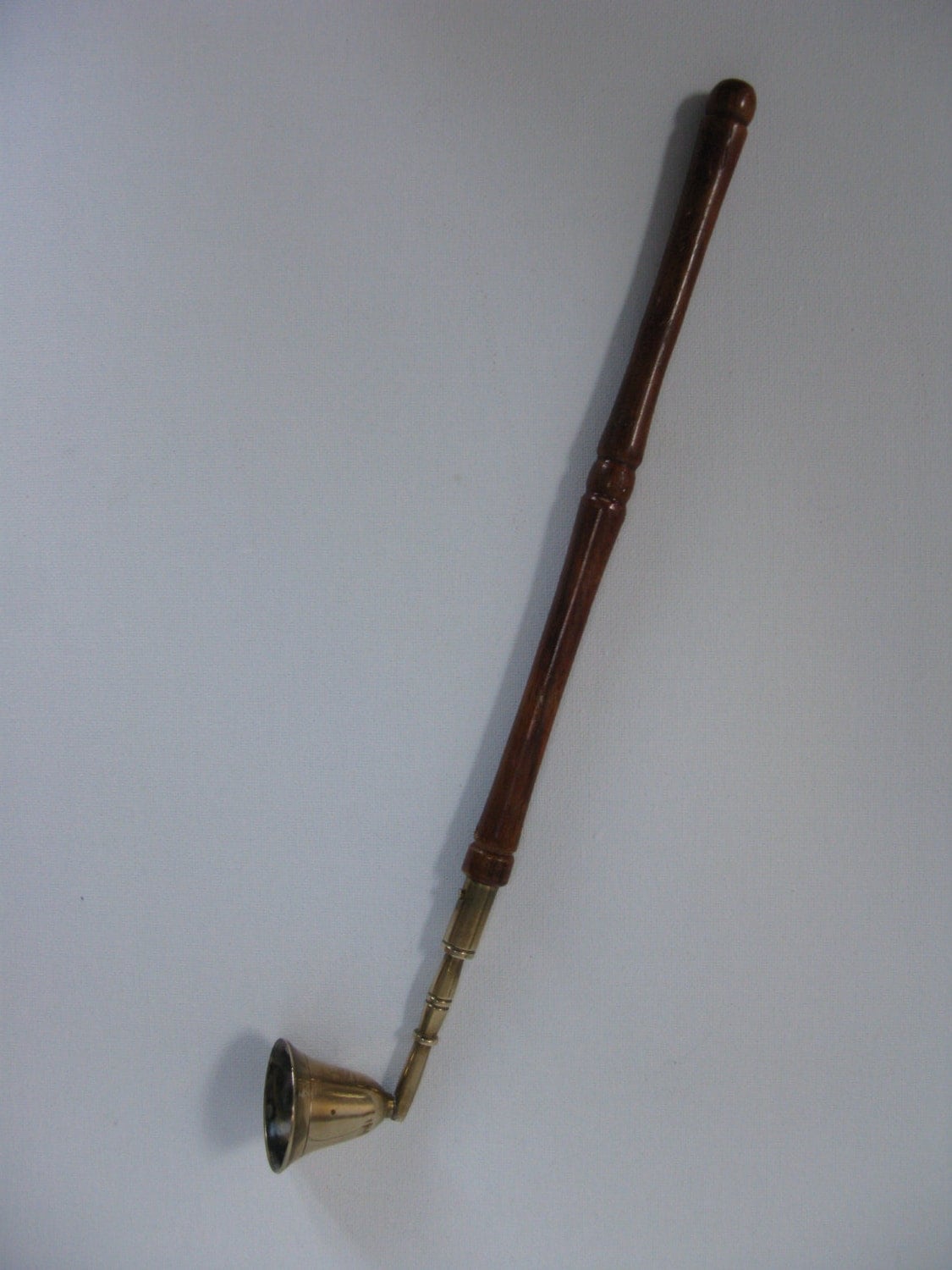 Brass and Wood Vintage Candle Snuffer Candle Put Out Candle