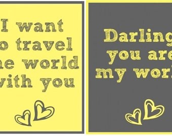 Romantic Travel Quotes - Two digita l downloads, instant download ...