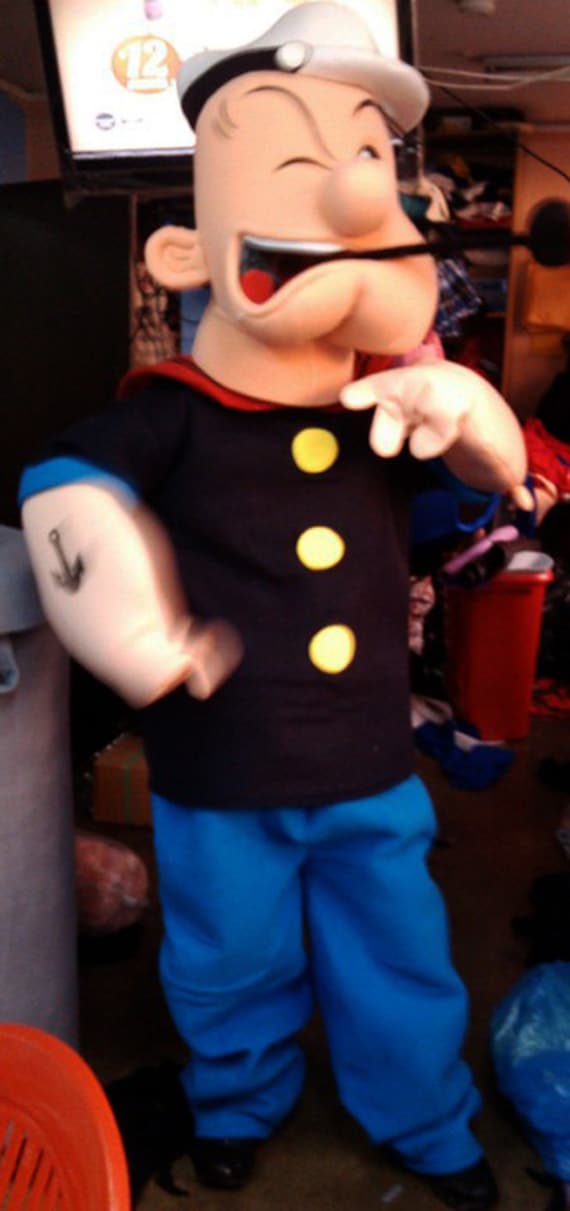 Popeye Mascot Costume Adult Costume by AdultMascotCostumes on Etsy