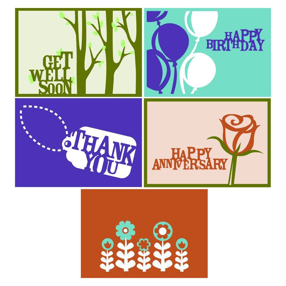 Download Happy Birthday/Anniversary Card Set Vector Art SVG Files ...