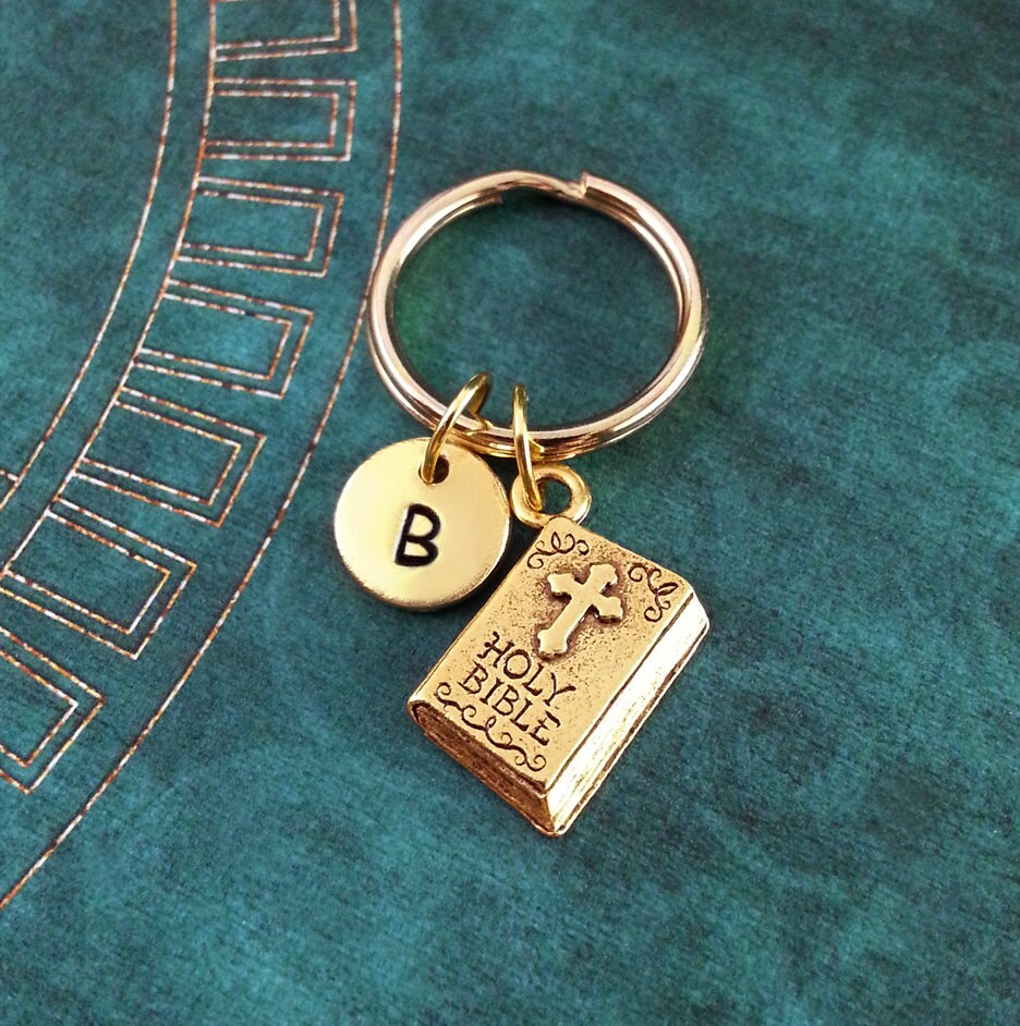 Bible Keychain Holy Bible Keyring Christian Key Ring Custom