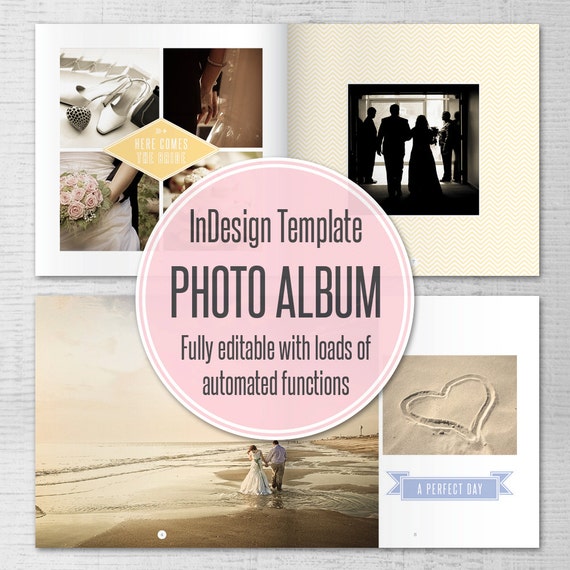 InDesign wedding photo album template 10x10 inch for