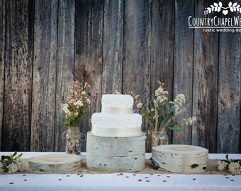 SALE!! Rustic Log Cake Stand ~ Aspen Wood Cake Stand ~ Stump Cake Stand ~ Summer Wedding ~ Birch Cake Stand ~ Garden Wedding ~ Fall Wedding