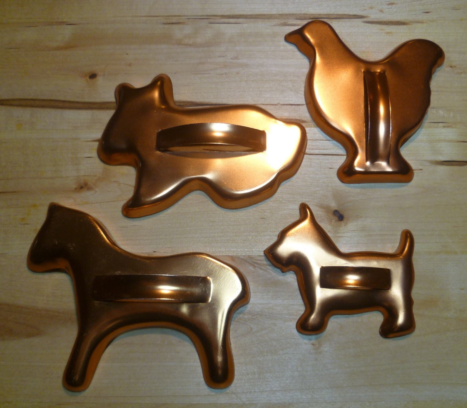 Vintage Animal Cookie Cutters Copper Finish by ReliveRetro on Etsy