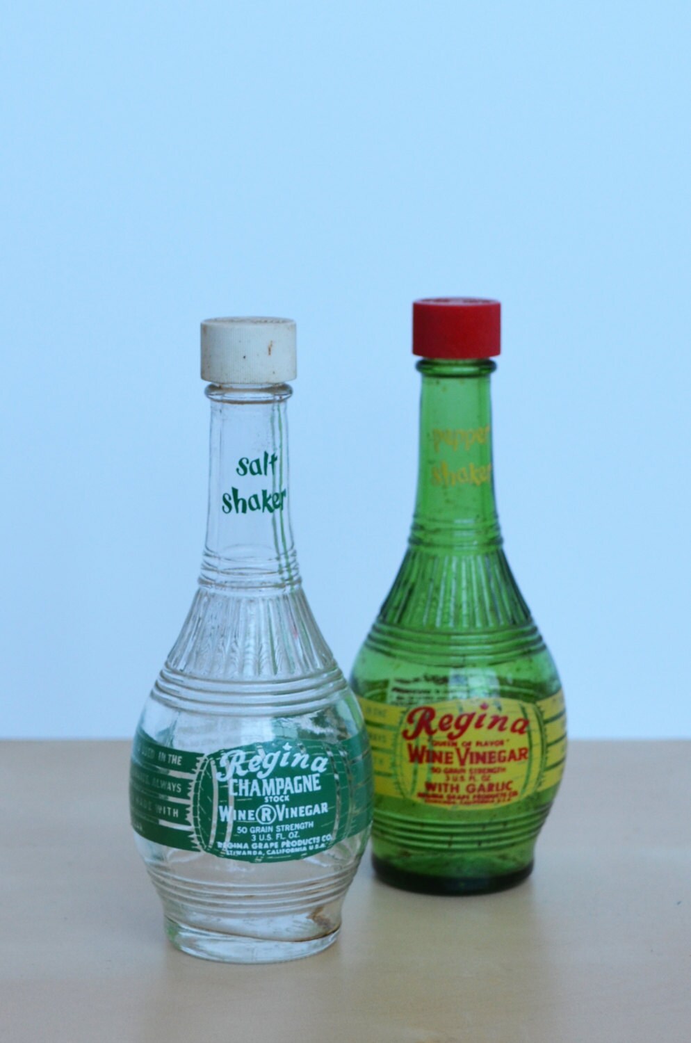 SALE Vinegar Bottle Salt and Pepper Shaker by SaffronandKumquats