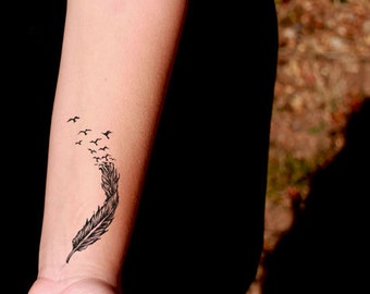 small feather tattoo etsy small feather tattoo etsy