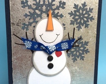 Carte de Noël Winter Panorama avec bonhomme de neige 3D Pop Up