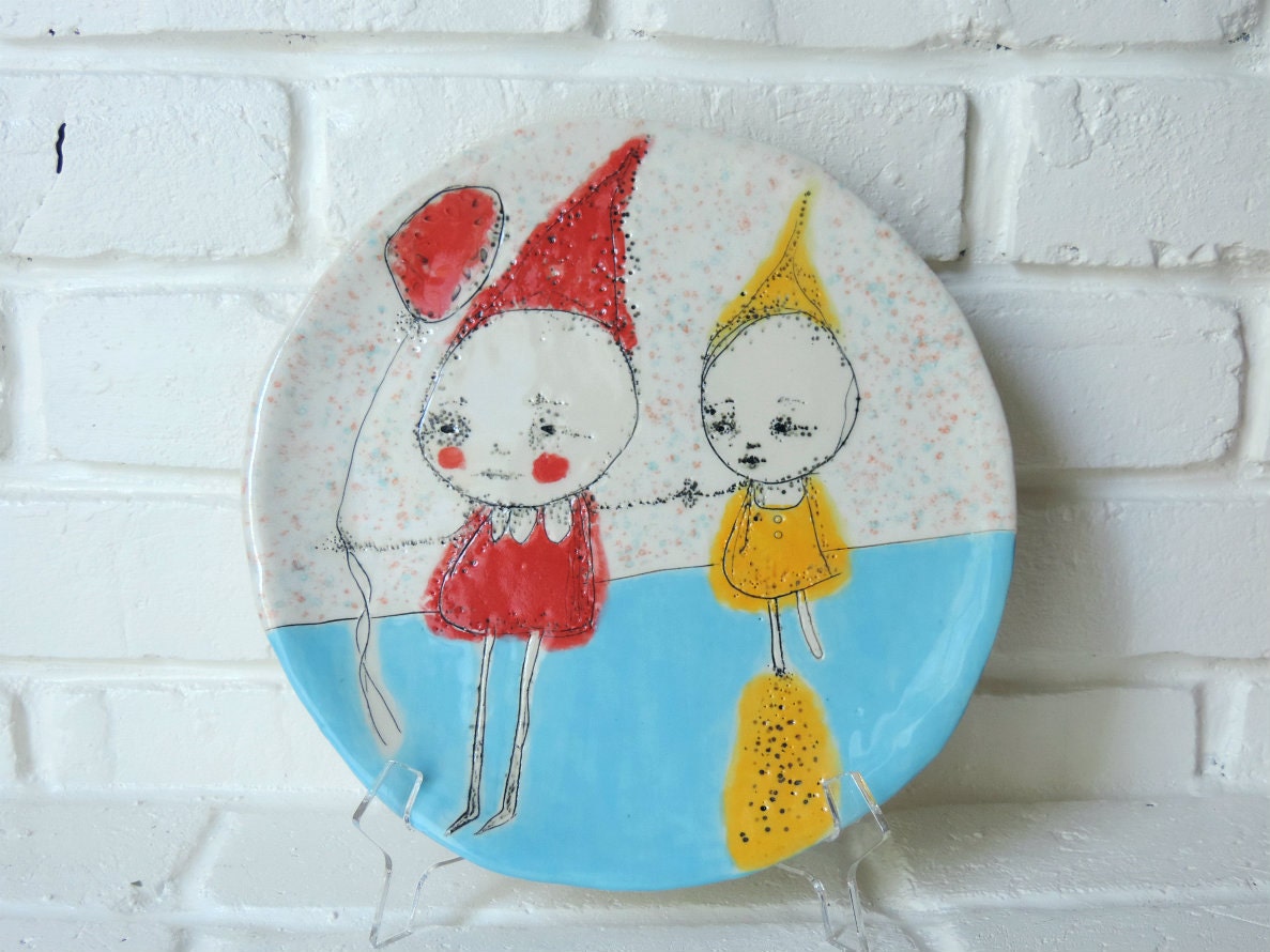 Ceramic Art Plate Hand Built Ceramic Plate Decorative