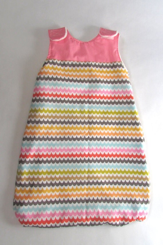 Baby Sleep Sack made with cotton and minky fabric. Keep baby