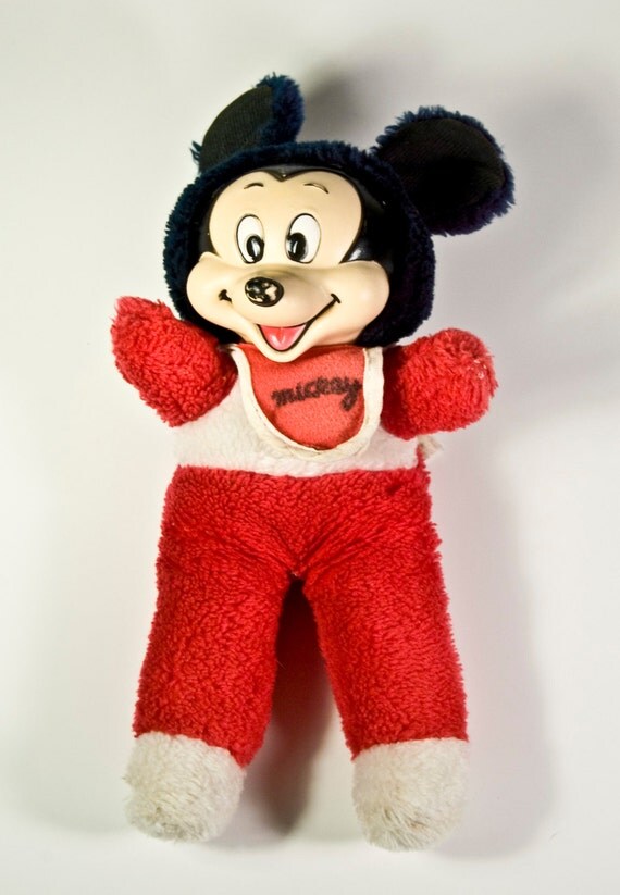 Vintage Mickey Mouse Bean Bag Plush Toy by GrannysVintageStore