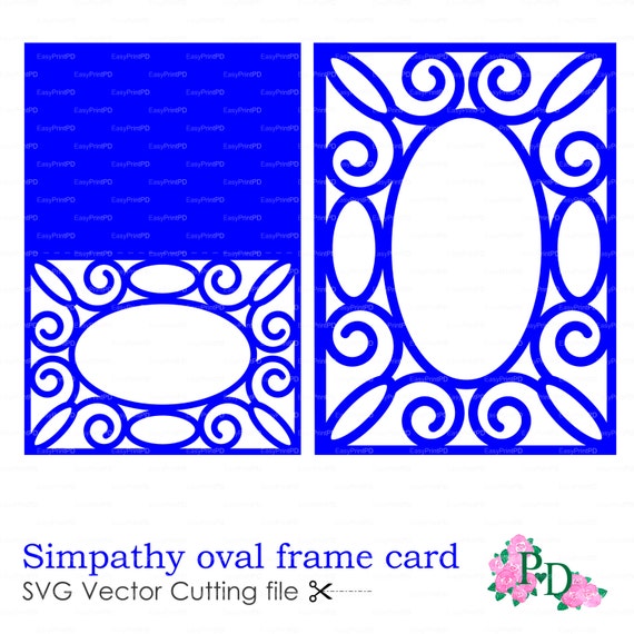 Download Items similar to Sympathy flourish oval frame card, Lace ...