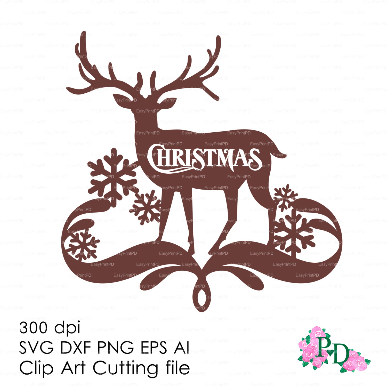 Download Christmas Deer Reindeer Wall Decor Decal Vinyl svg dxf ai