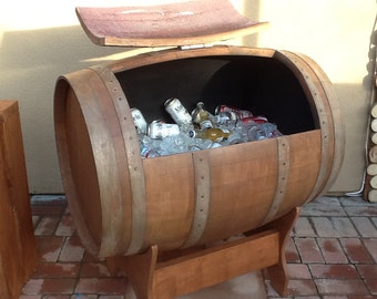 Items Similar To Rustic Whiskey Barrel Ice Chest On Etsy