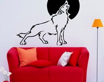 Popular items for wolf wall decal on Etsy