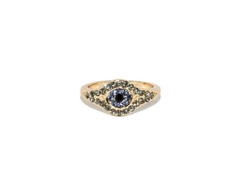 Evil Eye Ring - statement ring/ gold evil eye ring / evil eye jewelry / blue evil eye ring / gifts for her / birthday gift / pave ring
