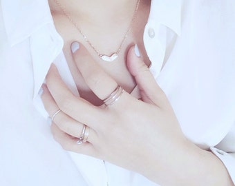 Heart Charm Necklace Love Necklace Letter Necklace 18K Necklace Rose Gold Necklace Pendant Necklace Simple Necklace