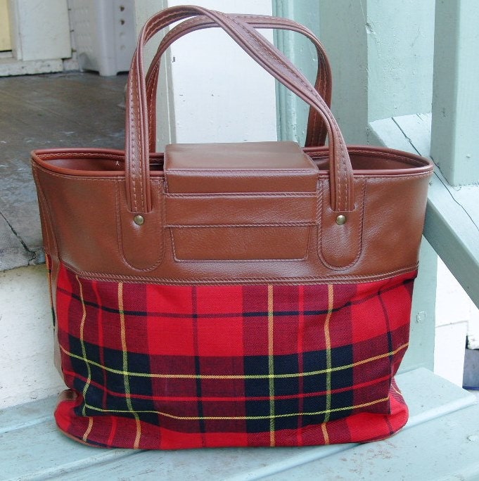 vintage plaid purse