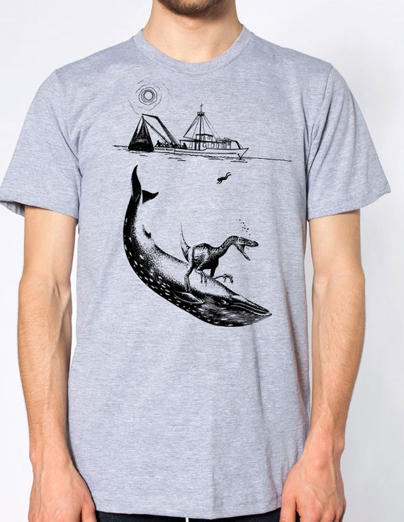 The Raptor Rides the Whale Men's T-shirt by wingedbeast on Etsy