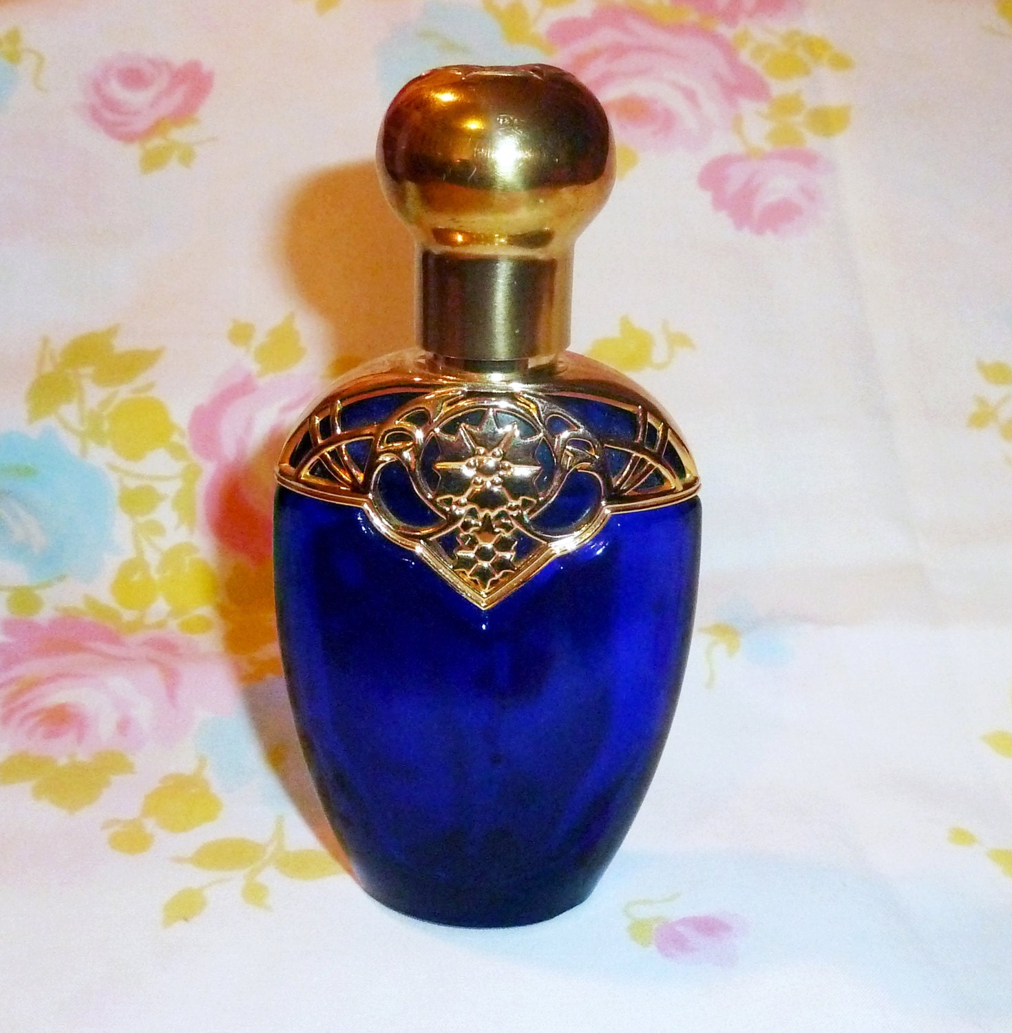 Blue avon bottle