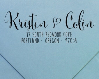 Personalized Return Address Stamp | Wood or Self-Inking | "design #32" by Swanky Press | Wedding Stamp | New Couple