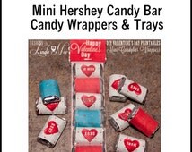 Mini Candy Bar Wrappers - Valentine's Day Mini Hershey Bar Candy ...