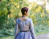 Simple Ombre Dress - Wedding Bridal Silk Retro Gradient Bridesmaid Retro - 50s style - "Twilight Party Dress" - Custom To Order