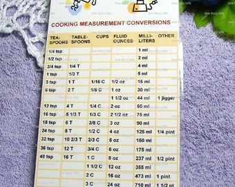 Baking and Cooking Conversions Kitchen Fridge Magnet Chart, Metric to Standard Recipe Measurement Conversion, Crafts and DIY Reference Tool
