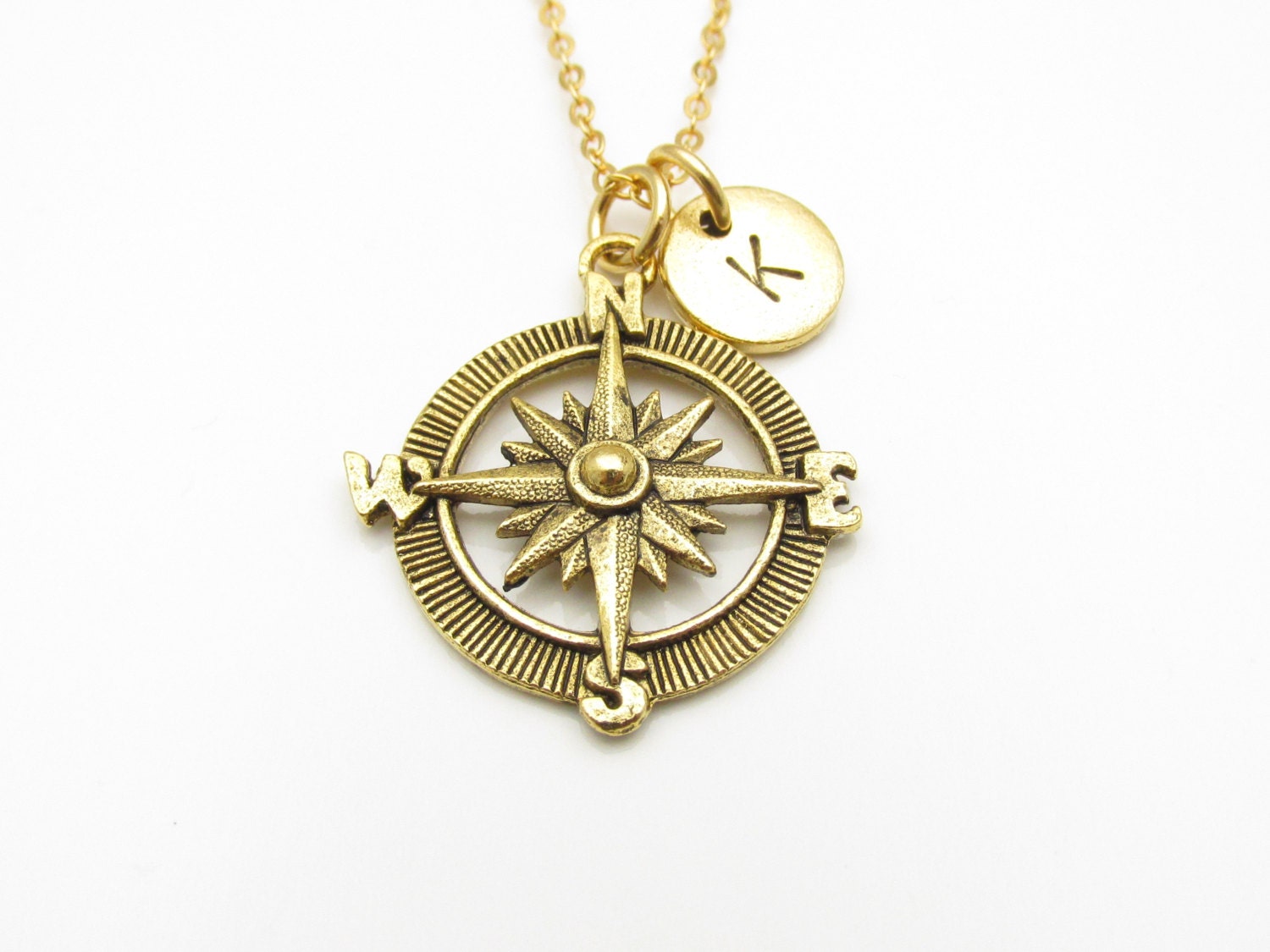 Compass Necklace Golden Compass Charm Safe by CranberryStreetNY