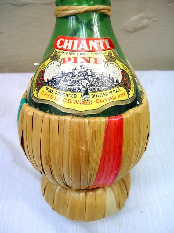 Vintage 1970s Super Tall Chianti Italian Wine Bottle