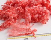 doll hair strawberry pink wensleydale  fleece non separated wool lock for hair for Blythe Doll- Wool Doll Hair, Blythe Doll Reroots, sale