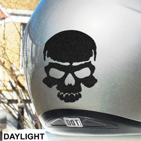Skull Reflective Decal / Reflective Skull Helmet Sticker